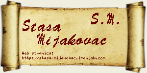 Staša Mijakovac vizit kartica